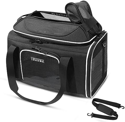 Petskd Top-Expandable Small Pet Carrier 18"x11"x11" Airline Approved by Petskd