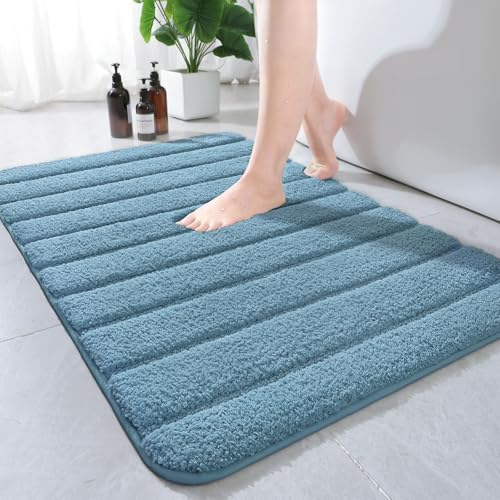 AROGAN Luxury Bathroom Rugs 24x36 Inch，Thick Bath Rug Non Slip, Aqua Blue by AROGANAREARUG
