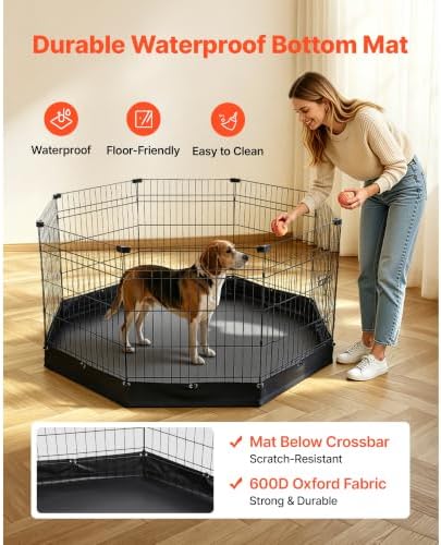 VEVOR Dog Playpen 30 Inch 8 Panels Foldable Exercise Pen - Image 4