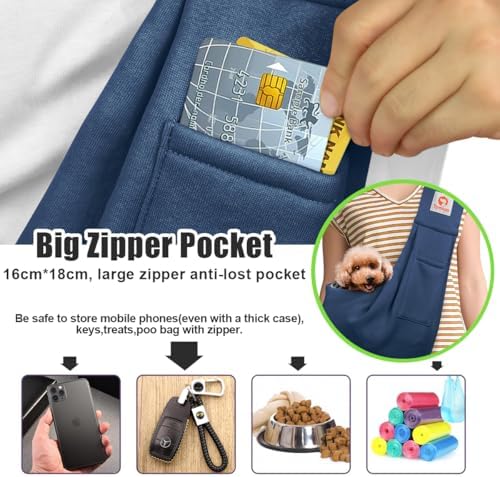 Tomkas Small Dog Cat Sling Carrier Puppy Purse Travel Wrap Soft Crossbody Pet - Image 6