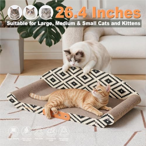 26.4-Inch Cat Scratching Board Bed, Scratch Pad - Image 2