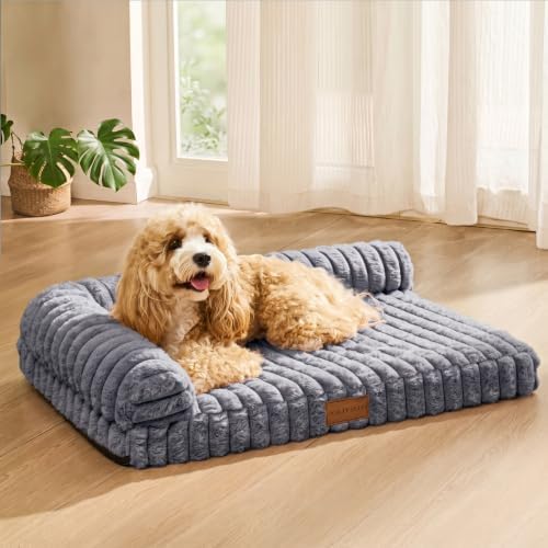 Orthopedic Large Dog Bed Furry Pet Bed, Washable Cover 48''X30'' - Image 3