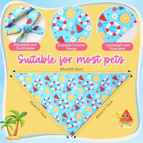 Preboun 50 Pcs Summer Bandanas for Dogs Bulk, Hawaiian Tropical Style - Image 3