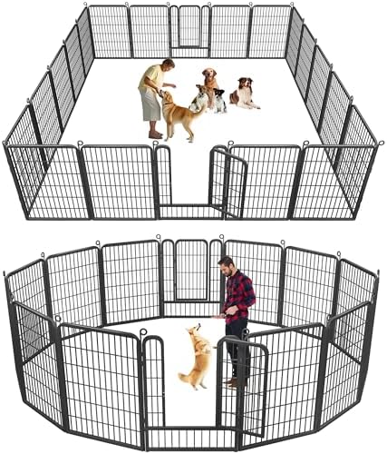Dog Playpen, 40 inch 14 Panels Dog Pen Indoor Pet Dog Fence Outdoor by Jhsomdr