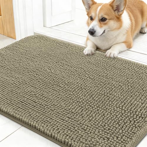 OLANLY Dog Door Mat for Muddy Paws 30x17, Super Absorbent Chenille Mud Mat by OLANLY