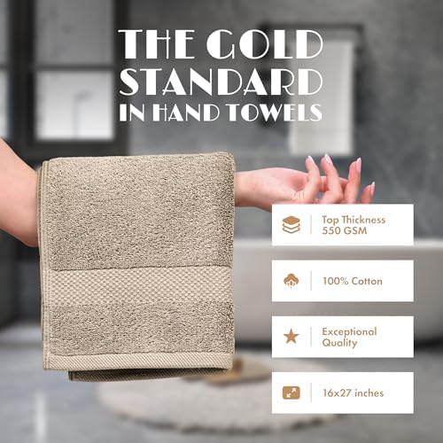 Wealuxe Taupe Hand Towels 16x27 Inch - Image 2