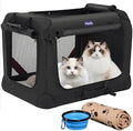 Petprsco Large Cat Carrier for 2 Cats/Small Dogs 24"x17"x17" for Car Travel by Petprsco