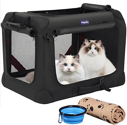 Petprsco Large Cat Carrier for 2 Cats/Small Dogs 24"x17"x17" for Car Travel by Petprsco