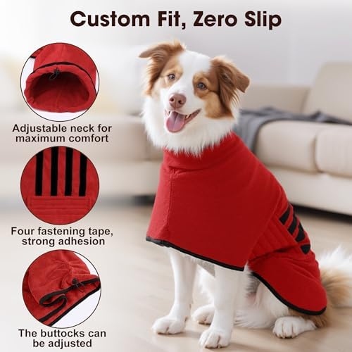 Microfiber Dog Bathrobe, Super Absorbent Dog Drying Coat - Image 2