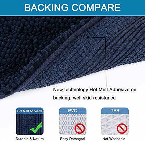 H.VERSAILTEX Bath Rugs for Bathroom Non Slip Bath Mats Extra Thick Chenille - Image 4