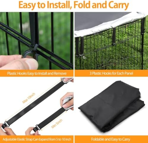 PJYuCien Playpen Top Cover for 24'' Width 8 Panel Pen, Hook Connect - Image 3