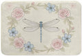 Floral Frame and Dragonfly Bath Rugs Microfiber Bathroom Mat Soft Plush Shaggy by Unknown