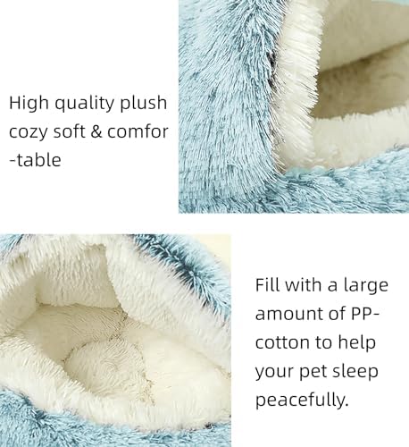 Dog Cave Bed for Small Dogs Cats Pets, Anti Anxiety Calming Plush Dog Beds - Image 4