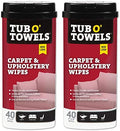 Tub O' Towels Carpet & Upholstery Cleaning Wipes 2 Pack – 7 x 8 Pre-Moistened by TubOTowels