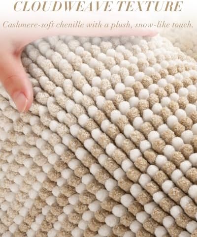 BSICPRO Large Chenille Bathroom Rugs, 24x43 Boho Bath Mats - Image 2