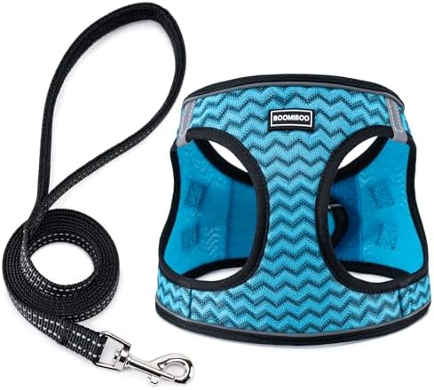 Dog Harness with Leash Set, Step-in Adjustable Puppy Pet Vest by BOOMIBOO