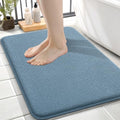 OLANLY Memory Foam Small Bathroom Rugs 24x16, Absorbent Bath Mat, Airy Blue by OLANLY