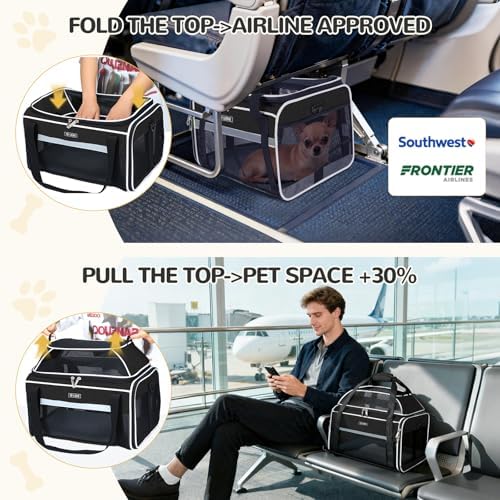 Lekereise Top-Expandable Pet Carrier 18x13x9.5 Inch Southwest Frontier Airline - Image 5