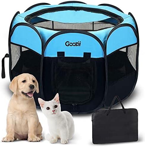 GOOZII Portable Dog Playpen Indoor Outdoor, Collapsible Pet Dog Playpen by Goozii