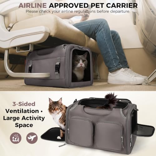 Dog Cat Carrier Airline Approved Collapsible Soft-Sided Pet Travel Bag - Image 4