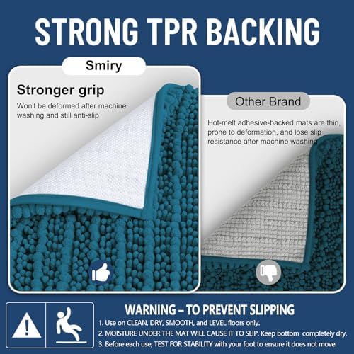 Smiry Bathroom Rugs 36X24, Extra Soft Rubber Backing Chenille Bath Mats - Image 3