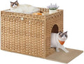 Feandrea Cat Litter Box Enclosure, Handwoven Rattan End Table, Extra Mat by FeandreabySONGMICSHOME