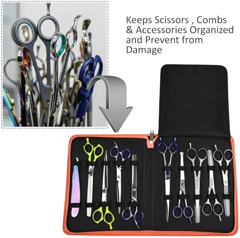 Leather Shears Case, Scissor Case, Shear Holder Holds 10 Grooming or Beauty - Image 5