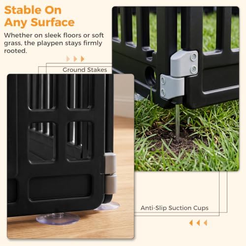 NEWBULIG 8 Panels 24 Inch Dog Playpen, Plastic Pet Play Pen Fence - Image 6