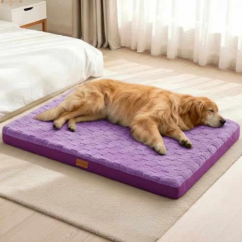 Patas Lague Orthopedic Large Dog Bed Pet Crate Mat 42''X28'' Purple by PatasLague