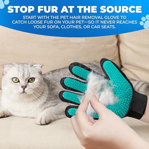 Pet Hair Removal Glove for Dogs & Cats – Dog Grooming Gloves for Shedding - Image 6