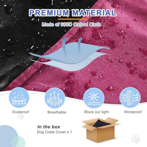 Deblue Dog Crate Cover, Durable Polyester Indoor Pet Kennel Cover - Image 2