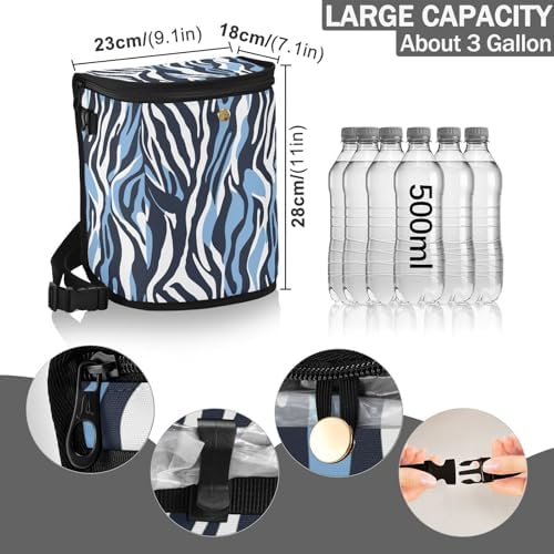 Car Trash Can Blue and White Zebra Car Garbage Bag - Image 4