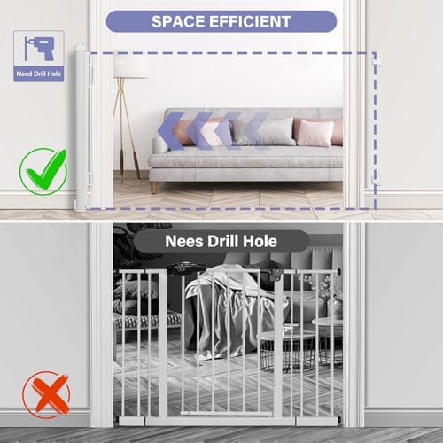 PRObebi Retractable Baby Gates for Stairs & Doorways, Indoor & Outdoor Use - Image 4