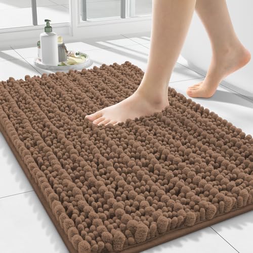 Smiry Bathroom Rugs 24X16, Extra Soft Rubber Backing Chenille Bath Mats by Smiry