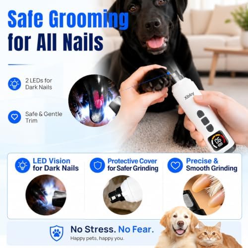 Silent Groom Pro Electric Quiet Dog Nail Grinder, 2 LEDs, 40 dB, 6 Speeds - Image 3