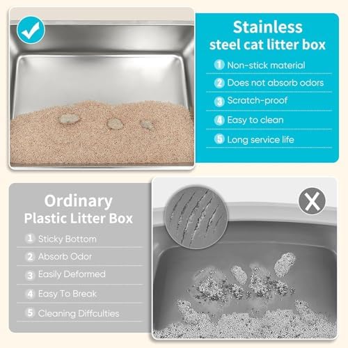 2PACK XXL Stainless Steel Litter Box - Image 4