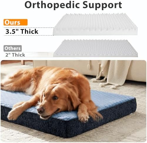 JOEJOY Orthopedic Dog Bed for Large Dogs, Washable Dog Crate Bed Large Sized - Image 4