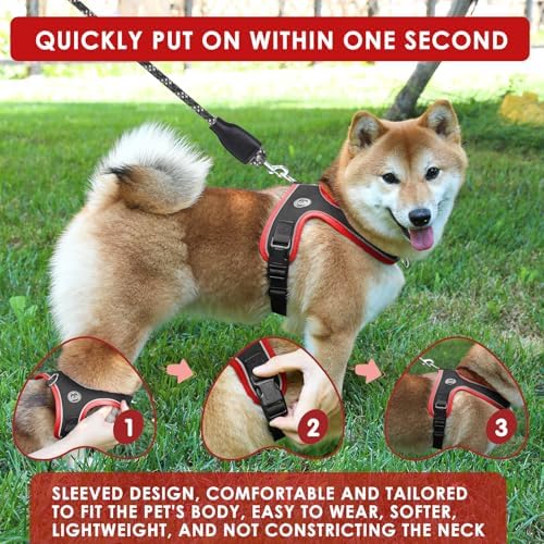 Dog Harness and Leash Set, No Pull Saddle Style Pet Harness, Breathable Mesh - Image 4