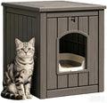 Cat Litter Box Enclosure, Outdoor Cat House Weatherproof, Openable Front Door & by Unknown