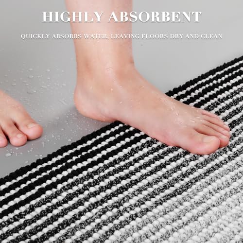BSICPRO Bathroom Rugs Sets 2 Piece, Non Slip Striped Bath Mats - Image 5