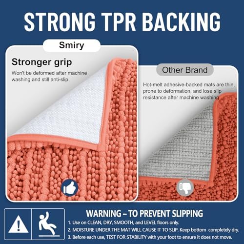 Smiry Bathroom Rugs 40X32, Extra Soft Rubber Backing Chenille Bath Mats - Image 3