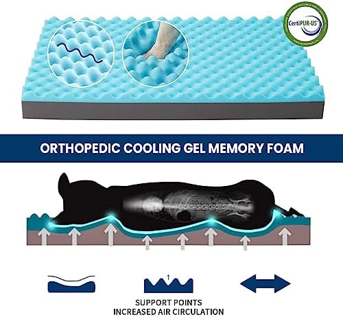 Cooling Dog Bed for Large Dogs, Orthopedic Memory Foam Dog Bed - Image 2
