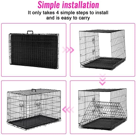 FDW | 48" Foldable Metal Dog Crate | Black | Cage - Image 6