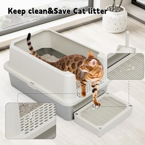 RIZZARI Stainless Litter Box Semi-Closed: Odorless, Easy Clean - Image 3