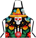 Day of the Dead Kitchen Apron for Women Men, Unisex Adjustable Cooking Apron by Unknown