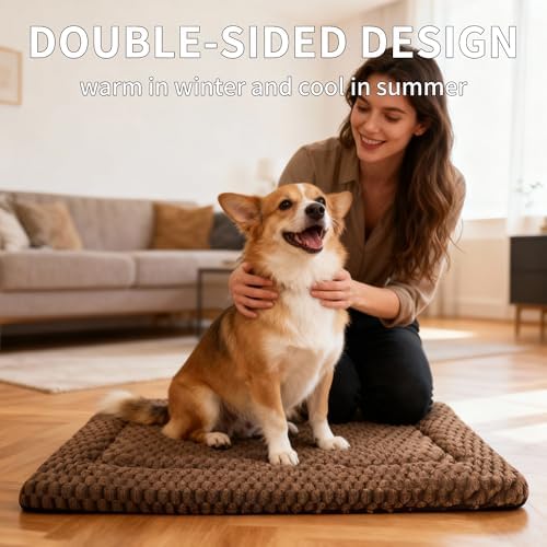 Dog Bed Mat, Reversible & Ultra Soft Kennel Pad-Machine Washable Pet Bed - Image 6