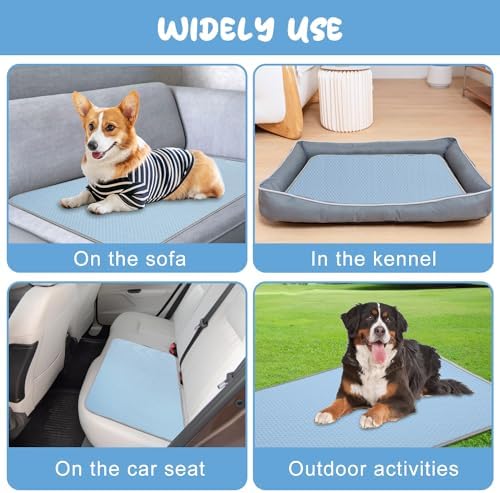Buvlnee Summer Dog Cooling Mat Washable Ice Silk Self Cool Pad - Image 4