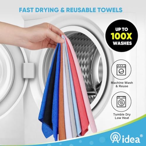 AIDEA Microfiber Cleaning Cloth Roll 55 Sheets, Cleaning Rags Black 11×9" - Image 6