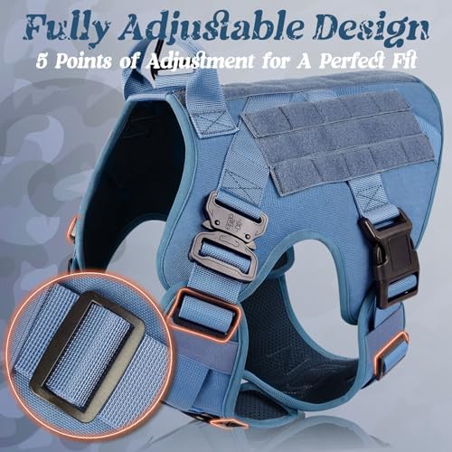 rabbitgoo Tactical Dog Harness for Medium, Heavy Duty Military No Pull Vest - Image 6