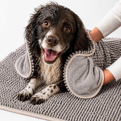 Pet 2-in-1 Dog Towel & Mat – Transforms from Drying to Bath Mat, Ultra Soft by petuate